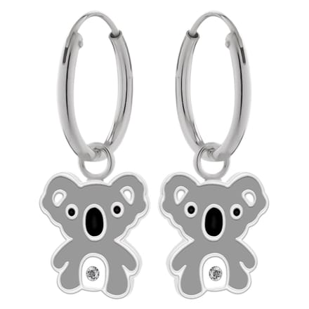 Zilveren kinderoorringen - koala hanger - hypoallergeen