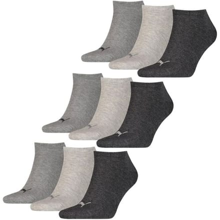 Puma Sneakersokken Plain 9-pack Antraciet Melange-47/49