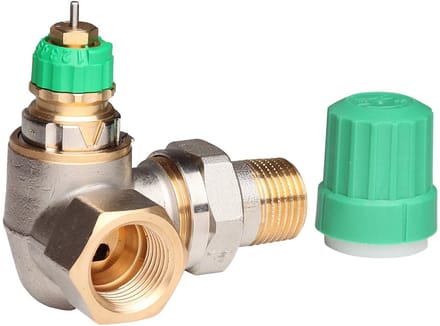 Danfoss Dynamic Valve thermostatische radiatorafsluiter dubbel haaks links 1/2 instelbaar debiet van 25 135 l/h RA DV