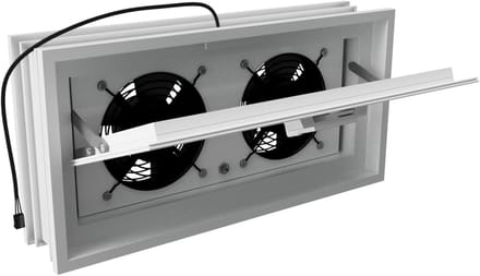 Ventilatie raam - Kozijn raam - Ventilatie in huis - Dubbel plastic glas - 38.4 x 18.9 cm - Wit