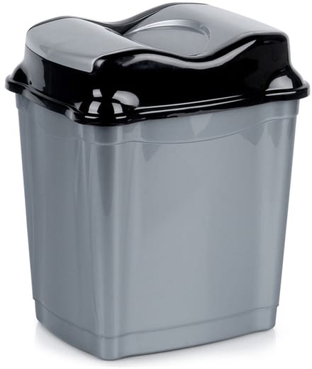 Prullenbak Plastic Grijs 16 l - Afvalmand - Afvalemmer