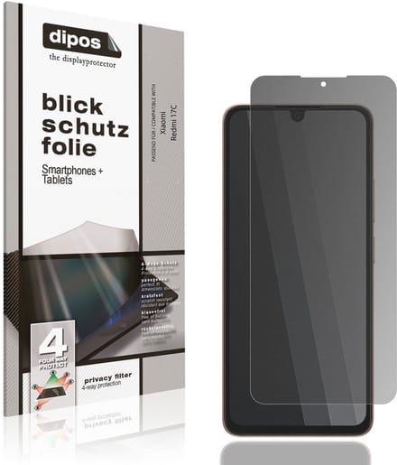 dipos – Matte Privacy Screenprotector geschikt voor Xiaomi Redmi 17C | Anti-Spy Beschermfolie