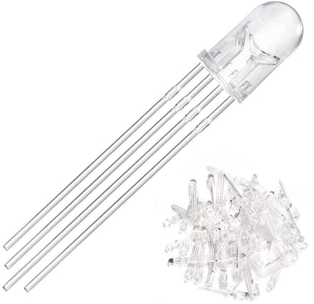 100 Pack 5mm RGB Tri-Color LED Lampen - Rood, Groen, Blauw voor Arduino en PCB
