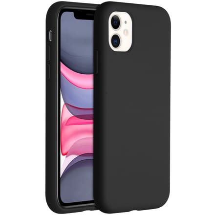 Accezz Hoesje - Geschikt voor Apple iPhone 11 - Liquid Silicone Backcover - Zwart