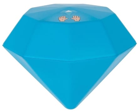 Stressbal diamant - Anti stress knijpspeelgoed - Fidget - Blauw - 11 cm
