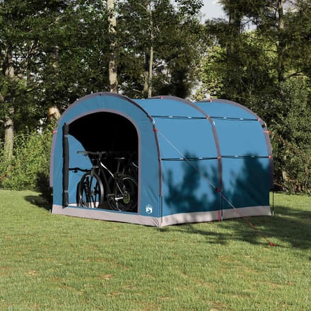 Fietsenoverkapping met Dak en Opbergruimte Blauw 268 x 240 x 191 cm Polyester