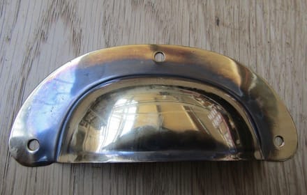 Large Steel Cabinet Cup Handle Antique Brass