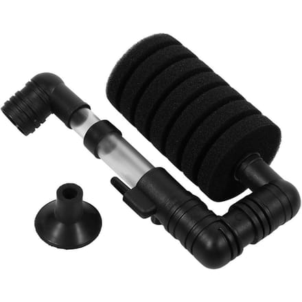 Diepe Biochemische Spons Luchtpomp Aquariumfilter Met Zuignap(Dubbelkopfilter) black
