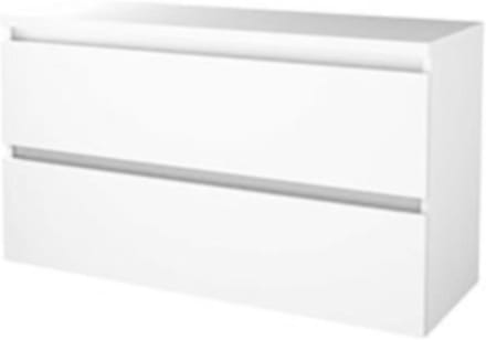 Basic-Line Start 46 Badkamermeubelset - 120 x 46 cm - Greeploos - 2 Lades - Wastafelblad - Ice White
