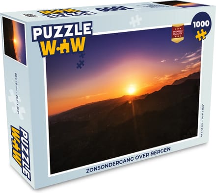 Puzzel Zonsondergang over bergen - Legpuzzel - Puzzel 1000 stukjes volwassenen