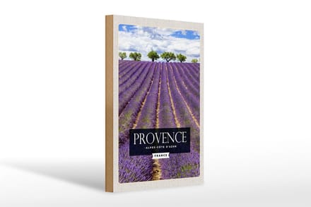 Holzschild Reise 20x30cm provence alpes cote d'azur Lavendel