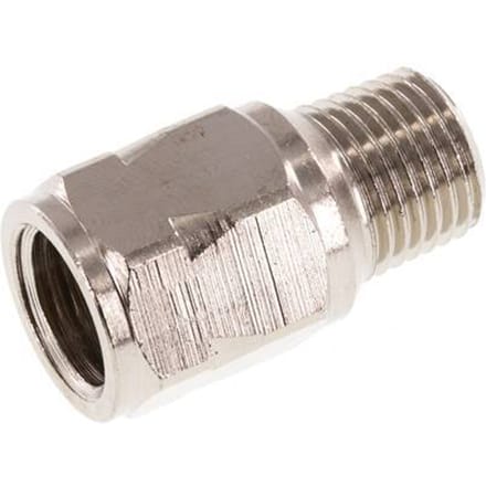R/Rp 1/4'' M/V Mini Terugslagklep Vernikkeld Messing 10 bar (145 psi) NBR Geen Veer