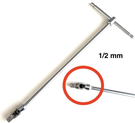 Mannelijk verstelbaar t-greep schroevendraaier - ½ mm