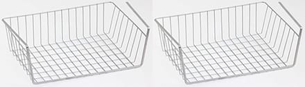 MSV Kastmandje - 4x - opberg/hang mandjes - rvs - wit - 30 x 27 x 16 cm - draadmand