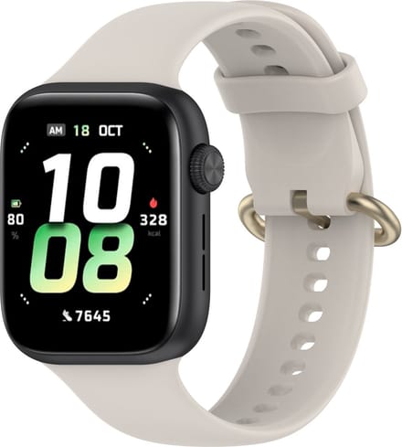 Strap-it Siliconen bandje met gespsluiting - geschikt voor Honor Watch 5 (sterrenlicht)