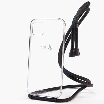 Hendy telefoonhoesje met koord - Classic - Full Black - iPhone 16 Plus
