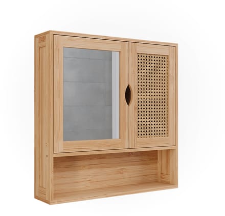 Vicco Liora Badkamerspiegelkast – 56 x 58 cm met spiegel Bamboe