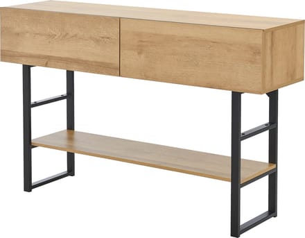 Consoletafel Varberg 120x30x75 cm eikenkleurig en zwart [en.casa]