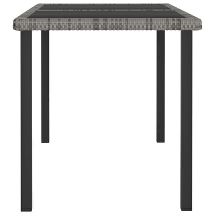 vidaXL - Tuintafel - 140x70x73 - cm - poly - rattan - grijs