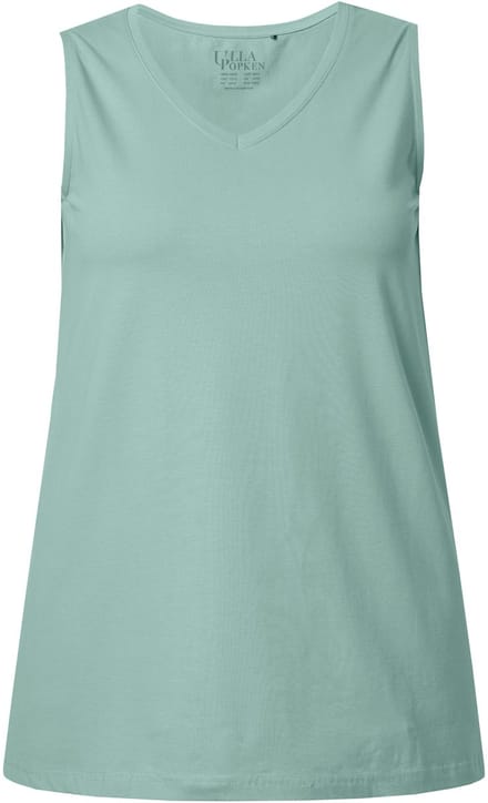 Ulla Popken - Dames - Top A-lijn V-hals mouwloos - Licht mosgroen - Maat 42+