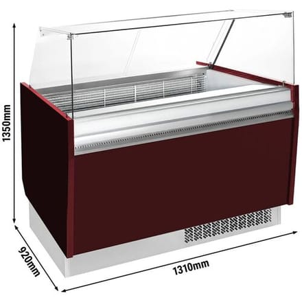 GGM Gastro Eistheke LIAM - 1310mm - Statisch - für 10+10x 5 Liter Eisbehälter - Granatrot Rood