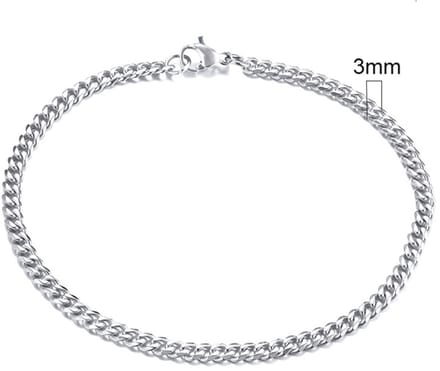 Zilverkleurige Roestvrij Stalen Armband 3mm - LMPiercings