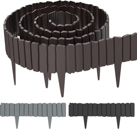 Tuinrand Kunststof - Gazonrand Perkrand - Tuin Afbakening - Houtnerf Imiterend - 4 Stuks 23m - Bruin
