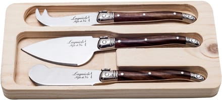 Laguiole Style de Vie Kaasmessenset Premium Line - 3-delig - Dark Wood