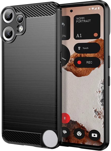 Hoesje geschikt voor Nothing CMF Phone 2 Pro - Techsuit Carbon Silicone Back Cover - Zwart