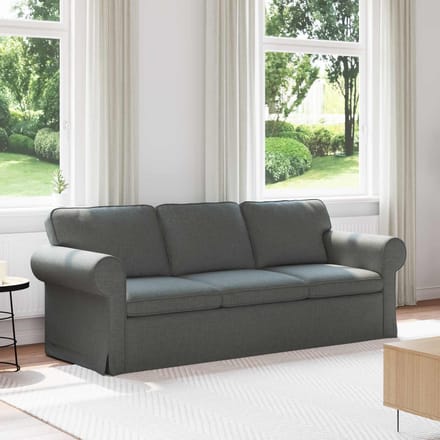 vidaXL - Bank - Donkergrijs - 215 - x - 82 - x - 80 - cm - Stof