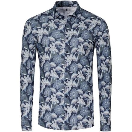Desoto Overhemd Allover Bold Blossoms Dark Denim / male