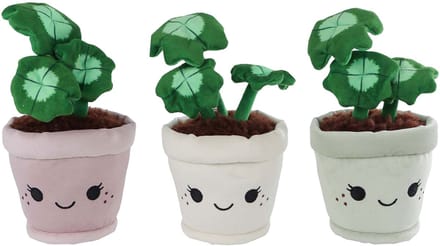 Pluche knuffel plant klavertje-4 19cm multi kleuren speelgoed.