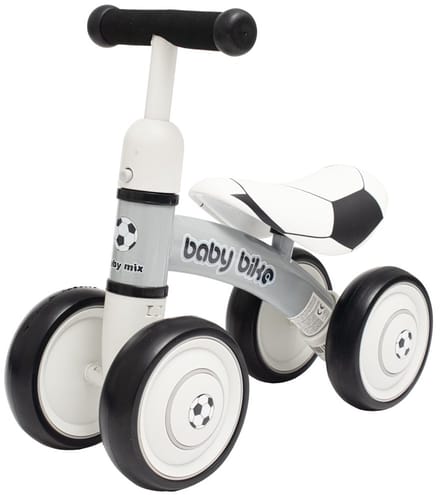 Baby Mix loopfiets zwart wit 12-36 maanden - Babyfiets