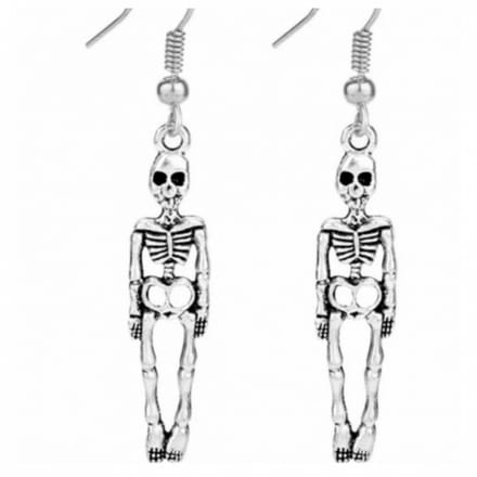Skelet oorbellen - zilver - 5 cm - Charme Bijoux