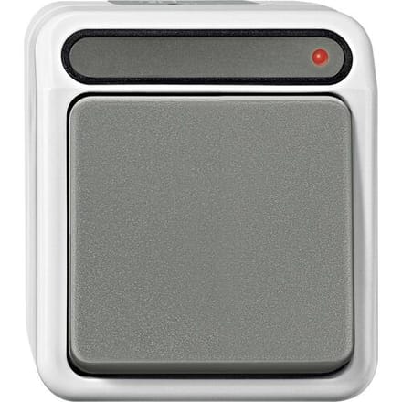 Merten MEG3154-8029 AquaStar Compleet Knop spatwaterdicht Lichtgrijs 1 stuks 1 stuk(s)