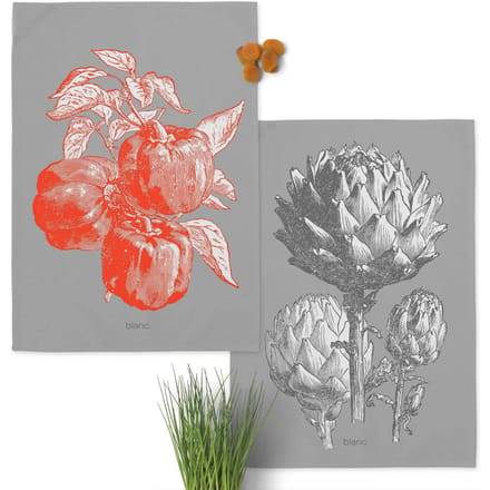 Set van 2 theedoeken Artichoke | Blanc