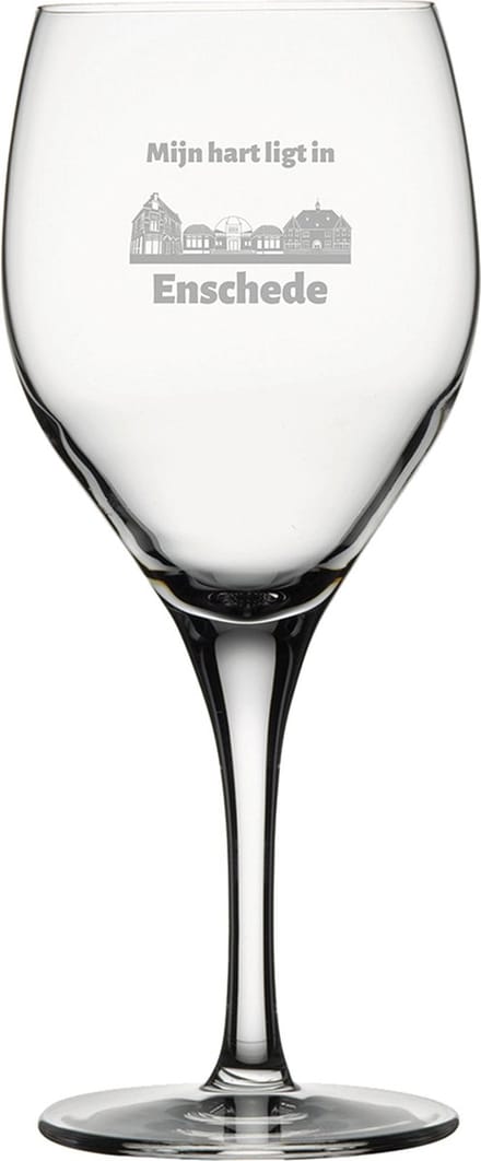 Gegraveerde Rode wijnglas 42,5cl Enschede