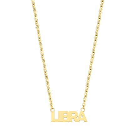 CO88 Collection Zodiac 8CN-26181 Stalen collier - Hanger libra - 38 + 7 cm - Goudkleurig