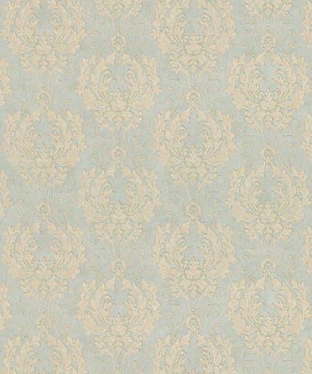BAROK BEHANG KLASSIEK GROENBLAUW GOUD VILLA DANELLI DUBBELBREED VD3106