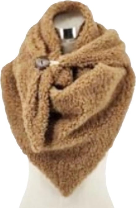 Driehoekige Sjaal - Teddy - Dikke Kwaliteit - Camel - 160 x 80 cm (18#)