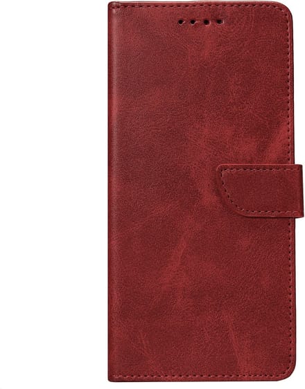Rixus Bookcase For Samsung Galaxy S24 Plus, S25 Plus Dark Red