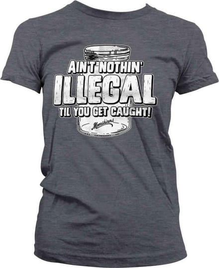 Moonshiners Dames Tshirt -S- Ain't Nothing Illegal Grijs