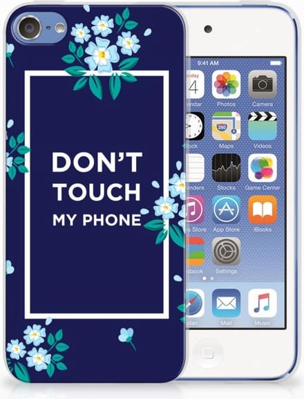 Apple iPod Touch 5 | 6 Silicone-hoesje Flowers Blue DTMP