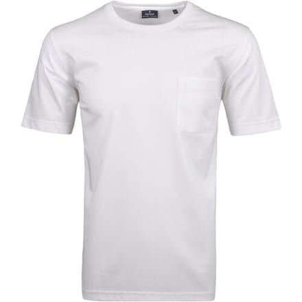 Ragman T-Shirt Softknit Uni Easy Care Round Neck Breast Pocket Wit / male