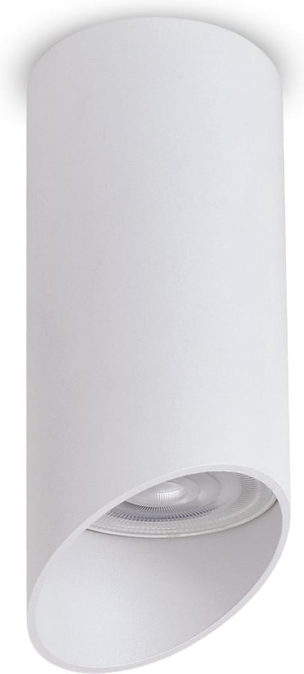 Maclean - Opbouwarmatuur/buis - spot - rond - aluminium - 55x130mm - Wit - MCE360 W