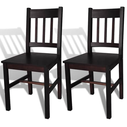 vidaXL - Eetkamerstoelen - 2 - st - grenenhout - donkerbruin