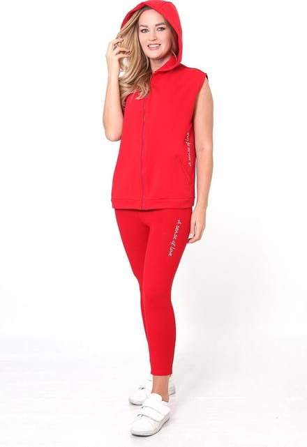 Hoodie & capri legging / Capri Loungewear Set ASoL / rood/ S