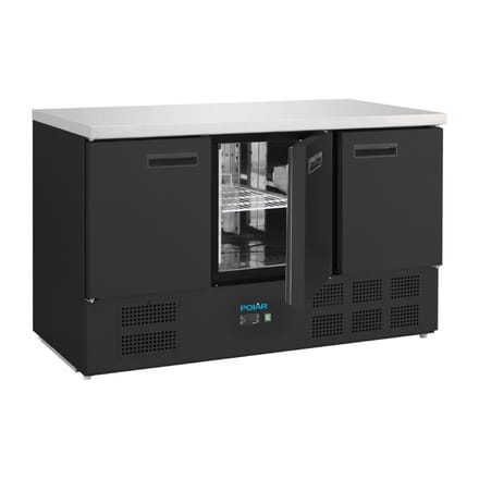 Polar G-serie 3-deurs koelwerkbank zwart 400L