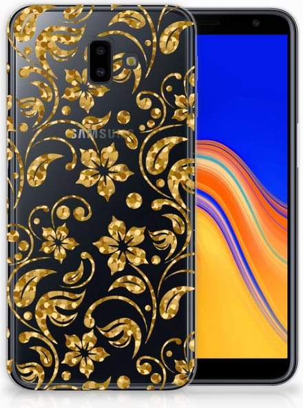 Samsung Galaxy J6 Plus (2018) TPU Case Gouden Bloemen