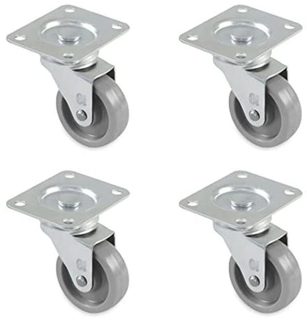 Set van 4 meubelwielen met kogellagers en plaat - Ø60 mm, 40 kg maximaal gewicht, nylon